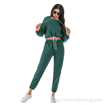 Hoodie agus LongPants ócáideach dhá phíosa